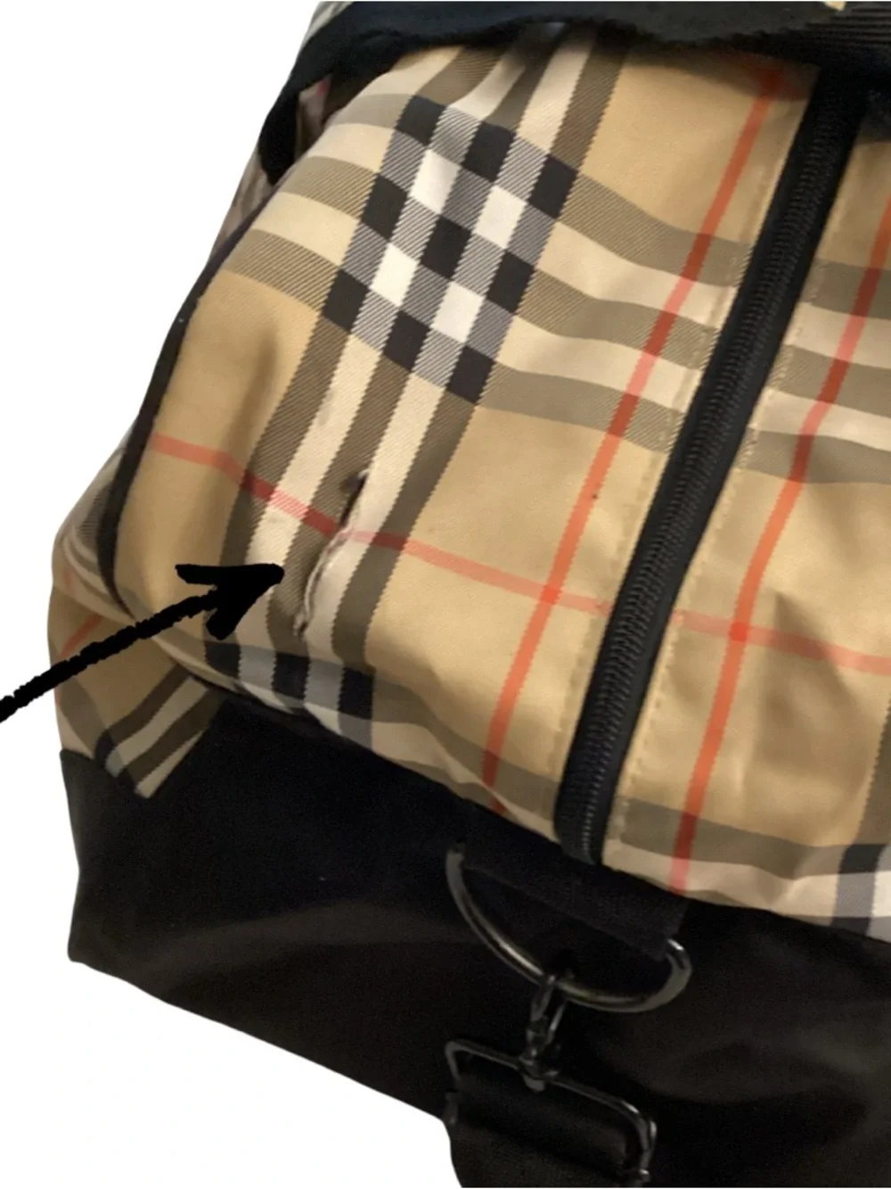 Burberry Golf Canvas Nova Check Duffle  Bag FLAWED - Picture 3 of 16